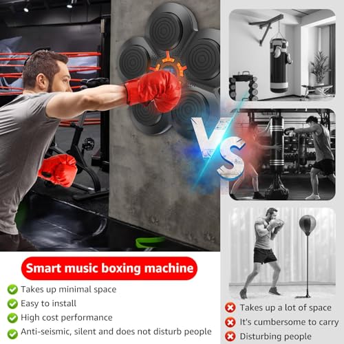 Machine de boxe musicale murale Bluetooth avec écran LED pour le sport chez soi