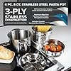 Viking 3-Ply Stainless Steel Pasta Pot with Lid, 8 Quart, 4 Piece Multipot Kitchen Cookware, Includes Pasta Insert and Steamer Basket, Dishwasher and Oven Safe, Induction Ready, Silver #1