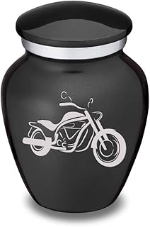 GetUrns Embrace Motorcycle Keepsake Cremation Urn (Charcoal)