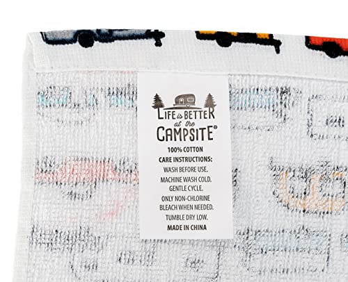 Camco Life Is Better At The Campsite Rv Dish Towel Set - Perfect For Drying Hands And Dishes - Includes A Set Of (2) Towels - 27-Inches X 16-1/2-Inches (53301) #TOP6