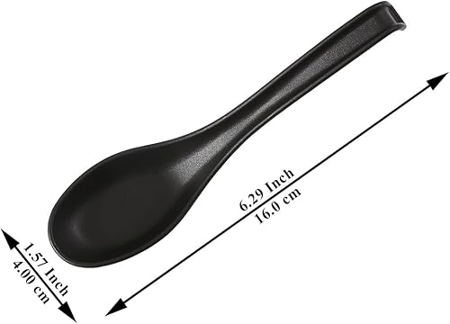 Miniatura 2 de Kyraton Cucharas de sopa de 24 piezas, cuchara de mesa de plástico reutilizable, cuchara asiática resistente y duradera, hecha de polipropileno de