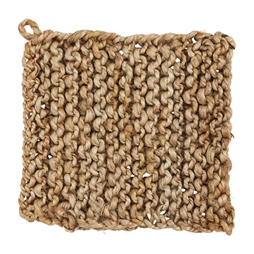 Mud Pie Crochet Woven Pot Holder, 8" X 8",Brown, 1 Count (Pack Of 1) #TOP26