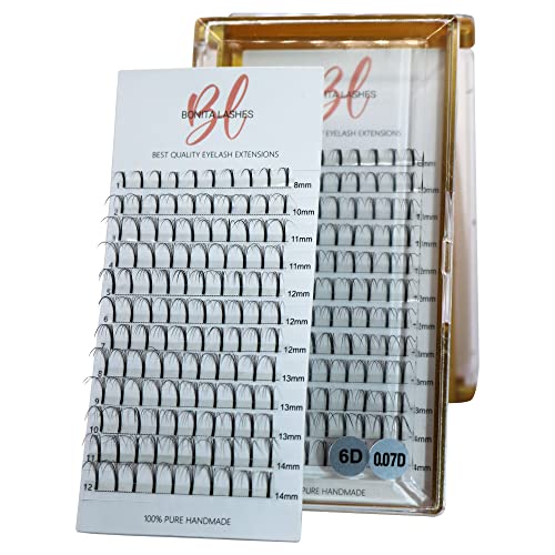 Bonita Lashes I Premade Fans Eyelash Extensions I Lash Extension I Lash Clusters I Eyelash Extension Kit I False Eyelashes I Faux Mink Lashes I 4D-6D, C-D Curl , 0.07 Thickness I Mix 8-14Mm Length I Professional Supplies I (4D-6D, 0.07, C-D Mix 8-14Mm) #TOP5