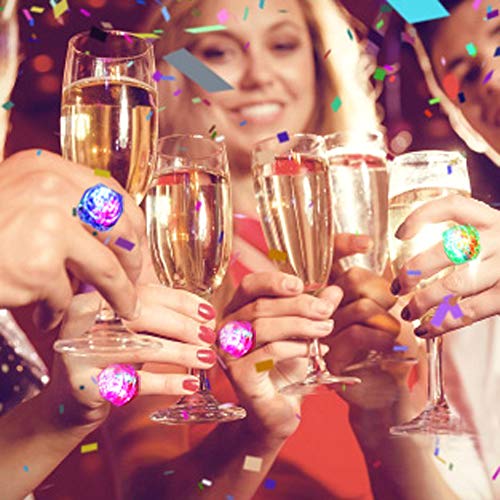 Daokey Flashing Led Light Up Rings Toys, Colorful Blinking Bumpy Rings For Birthday Bachelorette Bridal Shower Gatsby Party Favors, Clear Case 12 Pack #TOP5