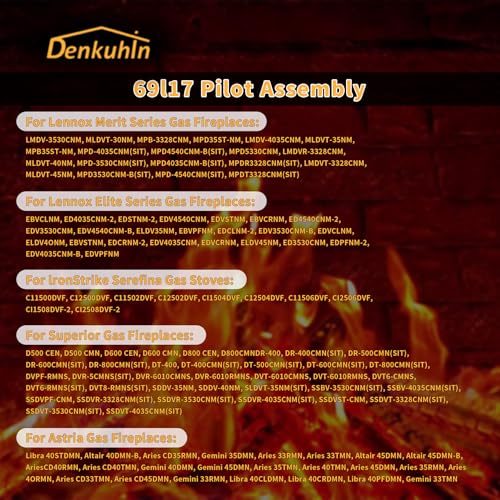 Denkuhin 69L17 Pilot Assembly 108084-02 with Thermopile and Thermocouple, Compatible with Lennox Elite, IHP, Merit, Serefina, Superior, Astria Natural Gas Fireplaces Replace 69L1701, J4117, 904405 - Thumbnail 2