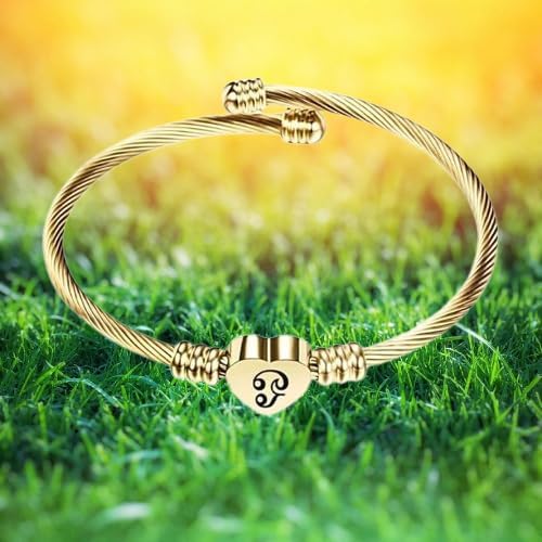 Stainless Steel Engraved Charm Heart Tamil Om Bracelets for Women Golden1