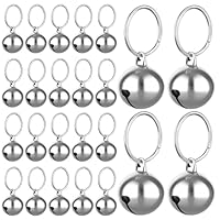 HJZHII 24 Stück Metall Jingle Bells, Hunde- und Katzenhalsband Glocke mit Schnallen Lauter Anhänger Haustierzubehör Verlieren Sie nicht Training Charms für Haustiere(Silber)