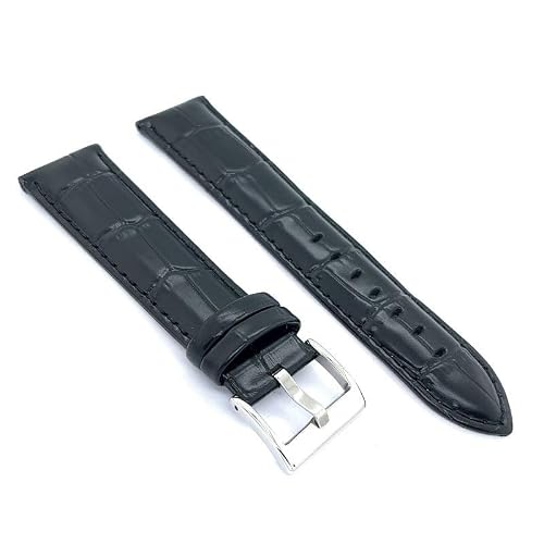 Diloy Bracelet montre cuir motif alligator sport 368 Noir 28mm – vue 2