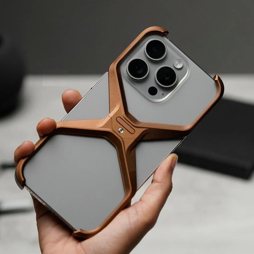 Image of Metal Aluminum Armor Case |Metal Frame Bumper (Desert Titanium, iPhone 14 Pro Max)