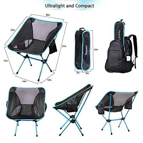 Camping Chairs, Set of 2, Foldable Ultralight Folding Chair up to 150 kg, Camping Chair with Carrying Bag and Bag for Outdoor, Beach, Hiking, Picnic, Fishing - Image 4