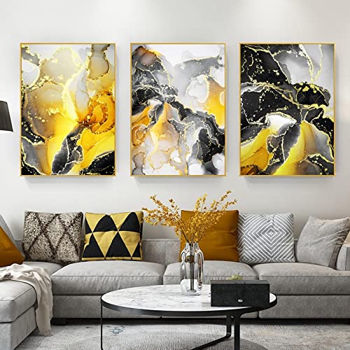 Art mural en marbre abstrait KEBIA triptyque 40x60cm pour salon