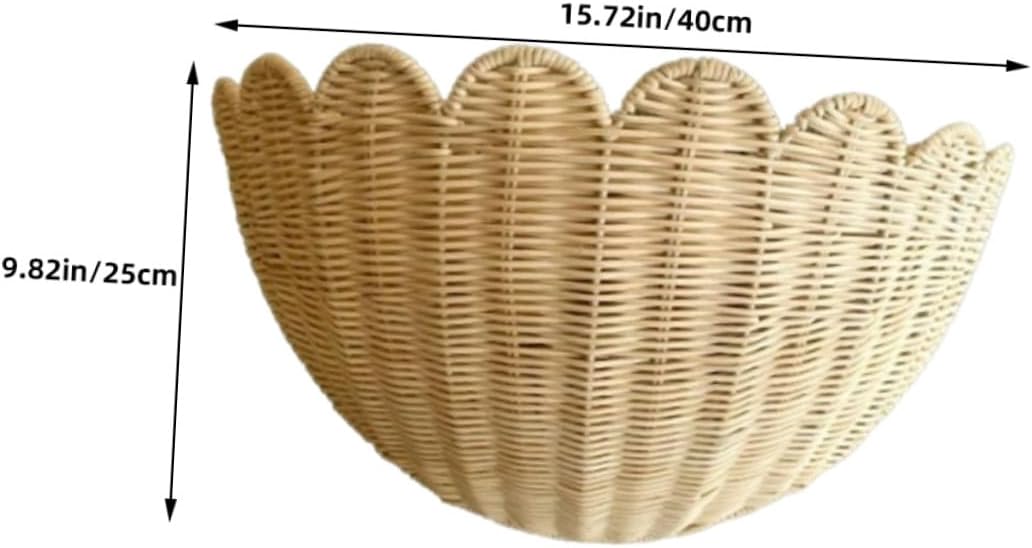ラタン 壁掛け 収納 バスケット 装飾 バスケット ナチュラル 壁掛け 吊り下げ 取り付け 編み込み 壁掛