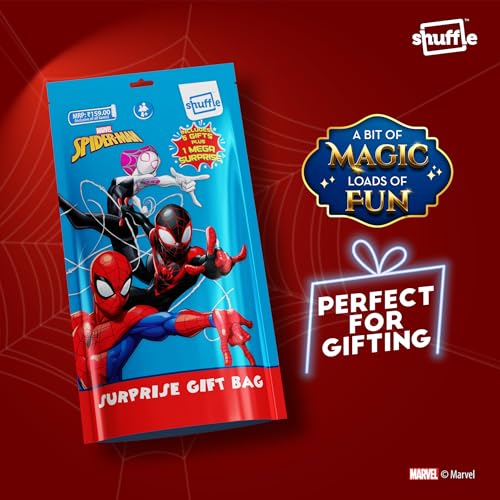 Image of Shuffle Spiderman Surprise Gift Bag for Kids | 6-in-1 Activity & Stationery Kit with Mega Surprise | Birthday Return Gift for Boys