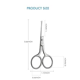 LIVINGO Premium Manicure Rounded Tip Scissors Multi-purpose Stainless Steel Cuticle Pedicure Beauty Grooming Kit for Nail, Eyebrow, Eyelash, Dry Skin, Nose Hair 3.5 inch