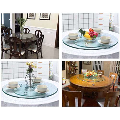 30" Glass Lazy Susan Turntable Dining Table Centerpiece With Swivel Assist System Round Tabletop Rotating Tray Large Serving Plate Silent & Smooth Spin #TOP6