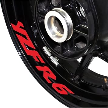 Motorcycle Reflective Rim Wheel Decal Kit,waterproof Tire Rim Stickers Decoration for YAMAHA YZF R6 Red