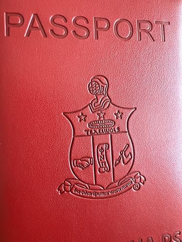 Red Kappa 1911 Alpha Psi Red Passport Cover Holder Vegan Leather4