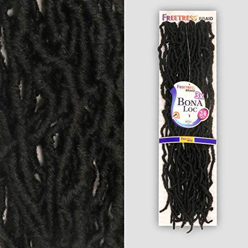 Freetress Crochet Braids 3X Bona Loc 24" (1-Pack, 1B) #TOP5