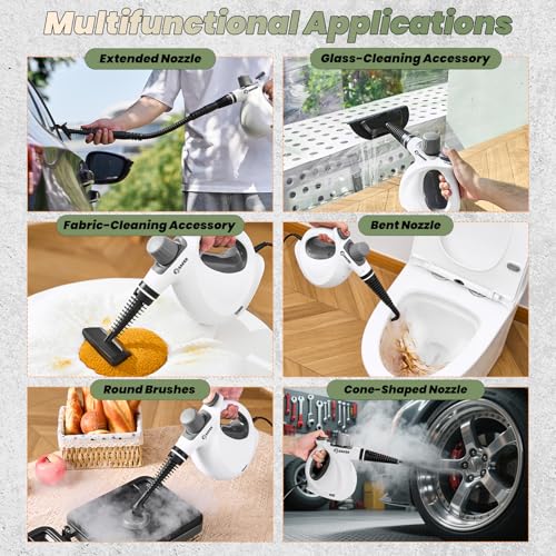 Saker Pressurized Handheld Steam Cleaner,Steam Disinfection Cleaner,Portable Steam Cleaner for Home,1050W Steam Cleaner,Quick Heating & Deep Cleaning of Floors, Cars, and Kitchen with 5 Fiber Cloths by Saker - Image 7