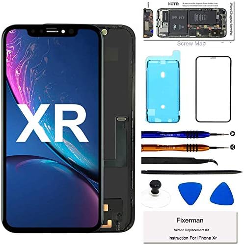 Fixerman for iPhone XR Screen Replacement 6.1 inch,LCD Display Touch Screen Digitizer Assembly with Repair Tools, Compatible with Model A1984, A2105, A2106, A2108