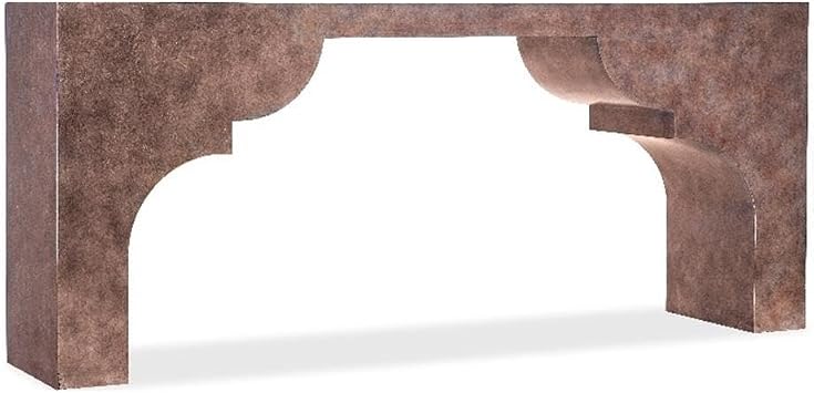 Melange Taj Scallop Leg Console in Brown Wood by Hooker Furnishings