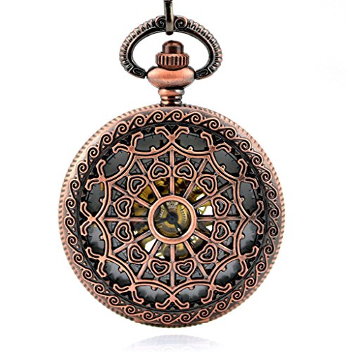 Stayoung Steampunk Vintage Rojo Números Arábigos Cuerda Manual Reloj de Bolsillo Mecánico Colgante Cadena Atrapasueños Stayoung Steampunk Vintage Rojo Números Arábigos Cuerda Manual Reloj de Bolsillo Mecánico Colgante Cadena Atrapasueños