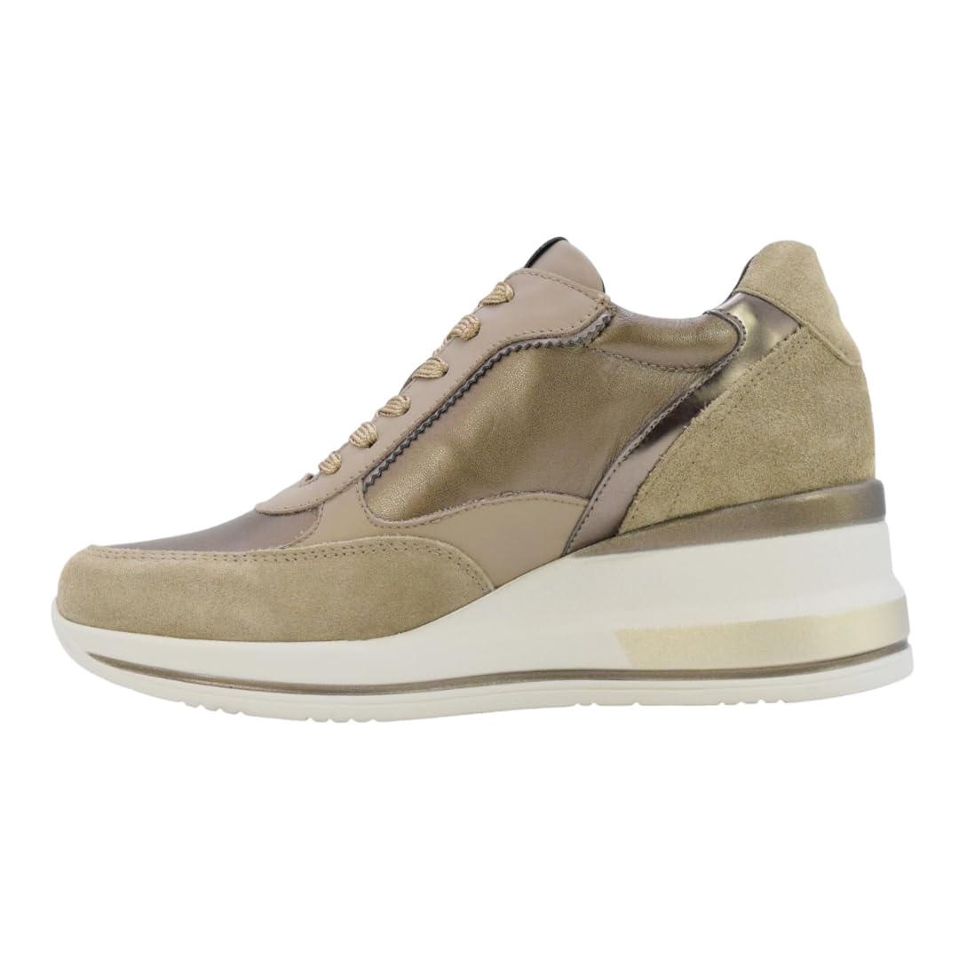 Nero Giardini I514130D Sneakers Femme en Cuir Velours, Vernis, Cuir Et Matière Technique