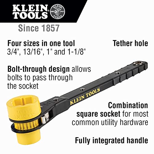 Klein Tools KT151T Ratcheting Lineman's Wrench by Klein Tools, Yellow - Image 2
