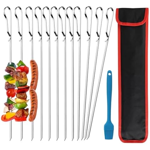 Rinwywey 43cm Stainless Steel BBQ Skewers Cover