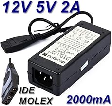 TOP CHARGEUR * Netzteil Netzadapter Ladekabel Ladegerät 12V 5V 2A 5 PIN für MOLEX IDE für Festplatte HDD