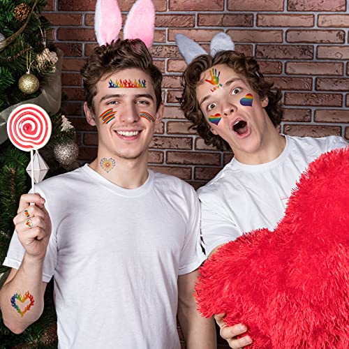 110+ Pcs Pride Temporary Tattoos, Rainbow Tattoos Pride Tattoos For Gay Pride Equality Parades Celebrations Pride Festival, 22 Sheets Glitter Styles Rainbow Arts And Crafts #TOP2