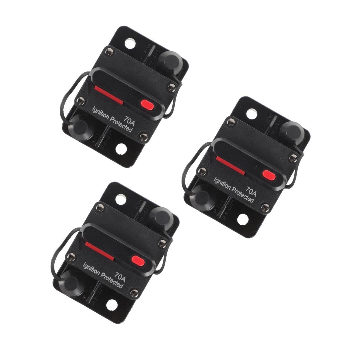 DOITOOL Lot De 3 Fusibles 12 V-36 V Pour Remorque Camping-car Camion Bateau Onduleur Réinitialisation Automatique Mini Disjoncteur