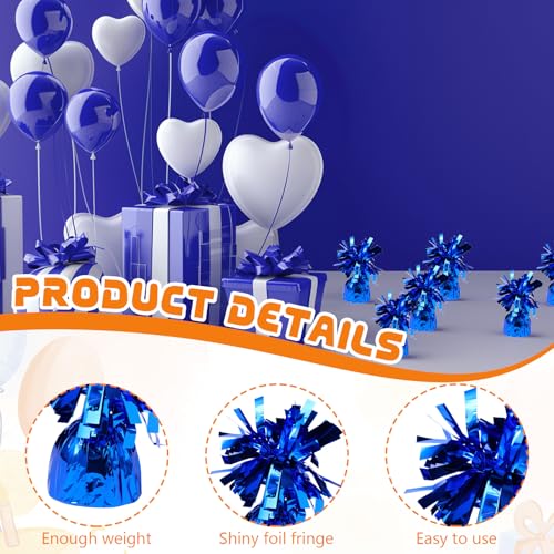 6 Pack Blue Balloon Weights Metallic Holder Anchors Balloon Holder Weights for for Birthday 2025 Graduation Party Christmas Wedding Celebration Decoration (Blue) by ywmigl - Used condition - Image 3