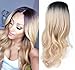 Produktbild JYOHEY Perücke Blond Damen Lang Blond Lockiges Haar Sexy Perücke Blond Für Karneval Halloween Fasching Cosplay Party