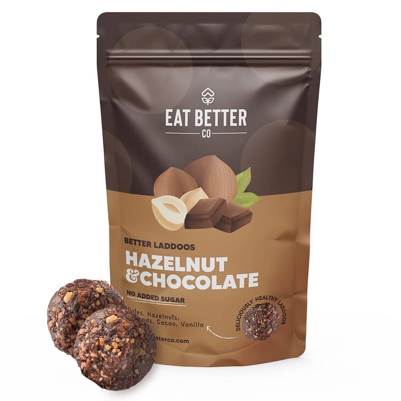 Image of EAT BETTER CO - Better Laddoos - Hazelnut & Chocolate - Delicious Sugar-Free Laddoos | Energy-Bar Replacement | Dry-Fruit Laddoo | High Protein And Instant Energy - Pack Of 7, 110 Gram