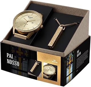 Kit de relógio seculus feminino Pai Nosso - 44041GPSKDA1K1