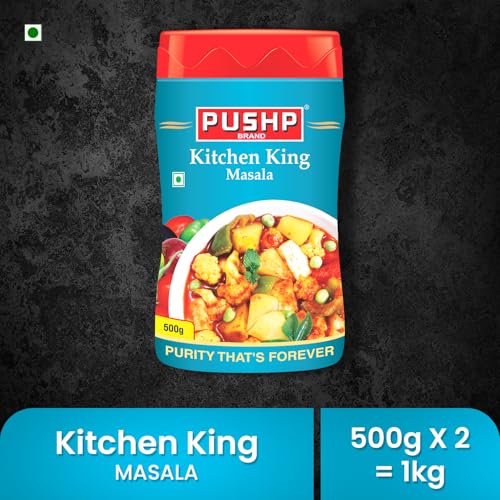 Image of Pushp Brand Kitchen King Masala 500Gm Jar (Pack of 2) | Indian Spice Mix | All Purpose Spice Blend for Everyday Cooking | Kitchen King Masala Powder | Masala for Paneer, Mixed Vegetables, Sabzi, Curry