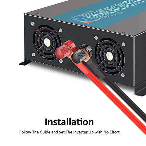 Reliable 1500W Full Power Pure Sine Wave Solar Power Inverter Off Grid 12Vdc To 120Vac Converter For Home (Black) #TOP3