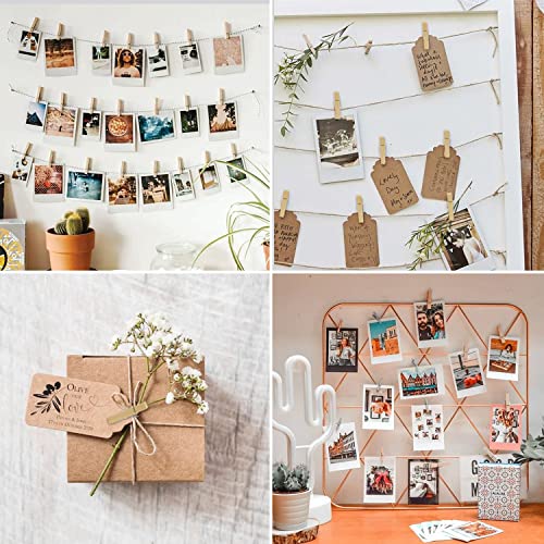 KIMOBER 1.77Inch Wooden Clothespins,Sturdy Natural Wooden Craft Peg Pins Clips for Photos Pictures Paper Crafts,100pcs - Thumbnail 5