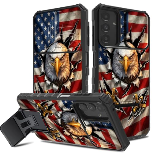 AIRWEE Case for Samsung Galaxy S25 Plus 5G 6.7-Inch, Bald Eagle USA Flag
