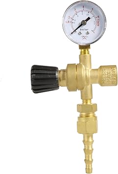 Gas Bottle Regulator,120 Bar Micro Pressure Reducer Gas Bottle Regulator with Gauge CO2 MIG TIG Welding