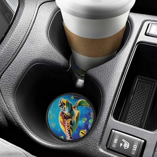 4PCS Posavasos para Auto Tortuga Marina Universal 6.5 cm miniatura 6