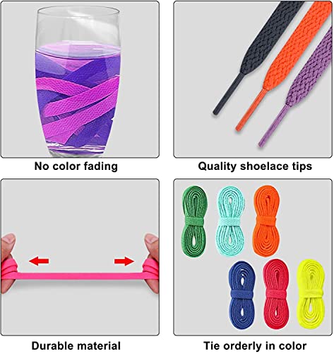 Image of SHOESHINE Sports & Sneakers Shoe Laces - 2 Pairs Set Flat Shoelace for Men & Women