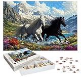 Puzzle de 3000 Piezas para Adultos, Caballo Puzzle 3000 Piezas, Montaña Rompecabezas Adultos con Caja, Medidas: 122x81 cm, Rompecabezas Madera para Toda la Familia, Decoration, Regalo Mujer H-933