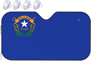 Nevada State Flag Foldable Car Windshield Visor - UV Protection for Cars, Trucks, SUVs - Protects Against Heat
