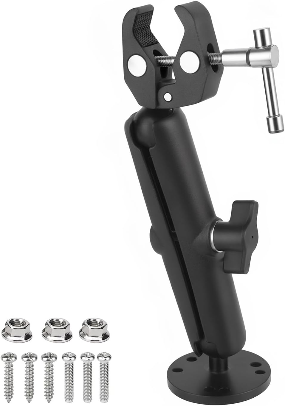 Trolling Motor Stabilizer Mount Support for Minn kota Terrova/Riptide Terrova/Ulterra/PowerDrive, Tough-Claw Boat Trolling Motor Bracket Reduce Bounce, 360° Adjustable, Fits to 0.6" to 2" Diameter Bar