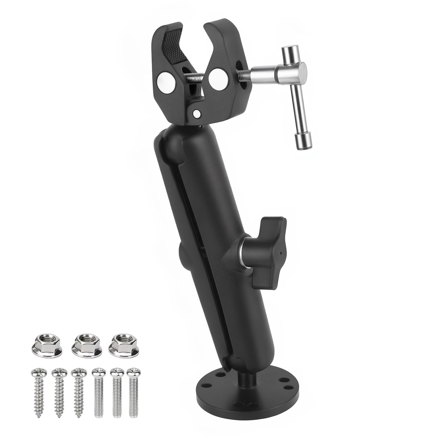 Trolling Motor Mount Stabilizer Support for Minn kota Terrova/Riptide Terrova/Ulterra/PowerDrive, Tough-Claw Boat Trolling Motor Shaft Reduces Bounce, 360° Adjustable, Fits to 0.6