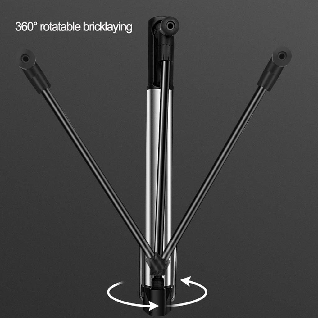 マウンテンバイクエアポンプ高空気圧ポータブルポンプエアコンプレッサーフロアタイプミニタイヤインフレータ (Color : Silve