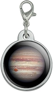 Planet Jupiter Solar System Chrome Plated Metal Pet Dog Cat ID Tag - Small