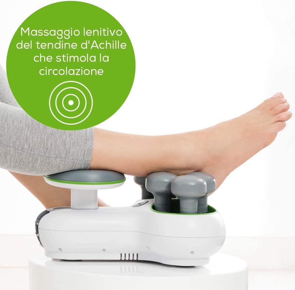 Beurer FM 200 Achillomed Massaggiatore per Alleviare Dolori e Disturbi al Tendine d’Achille con 6 Teste Massaggianti Rotanti, 2 Velocità, 2 Direzioni di Massaggio, Spia LED e Spegnimento Automatico